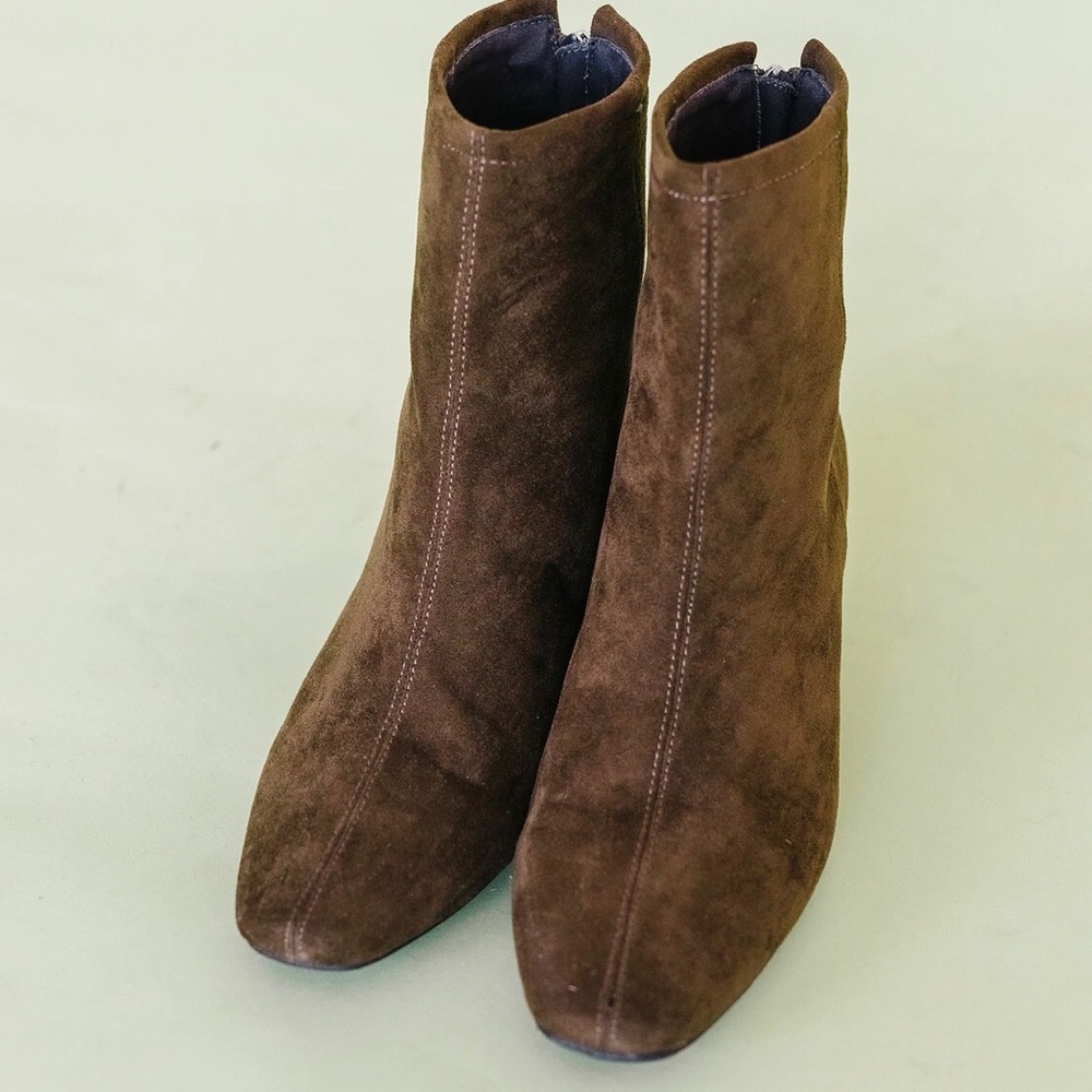 Block heel suede booties brand new